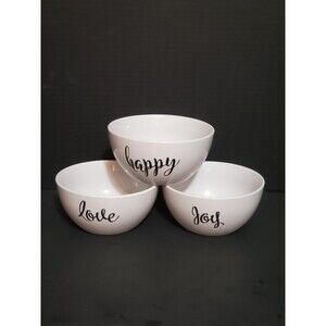 Signature Inspirational Cereal Soup Bowls 6 In Diameter Happy Joy Love 3Pc Set